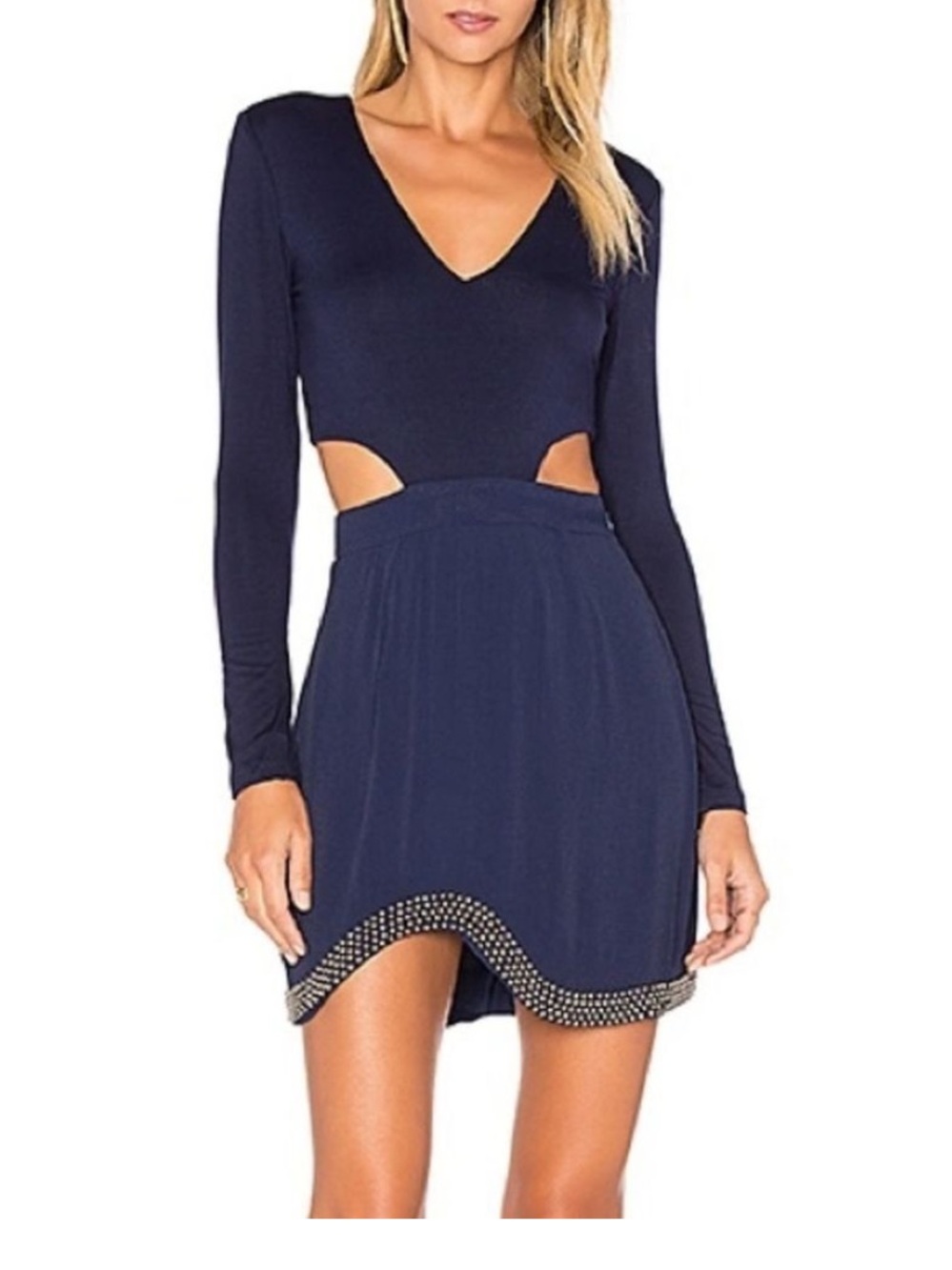 NWT NBD Revolve Kaia
Studded Cut Out Dress Navy XS
